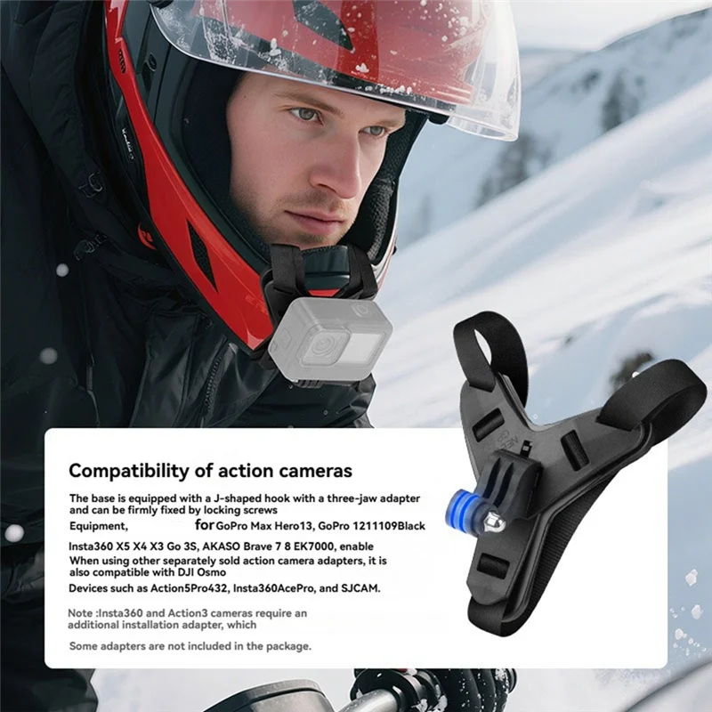 SR-حامل حامل للدراجات النارية خوذات الكاميرا الرياضية ل Gopro ل DJI Action 4/5/3 عمل كاميرا الذقن قوس