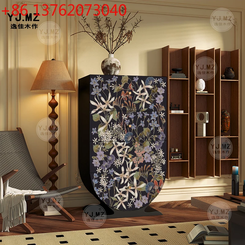 

Французский средневековый цветок из цельного дерева, комод, декоративный шкаф