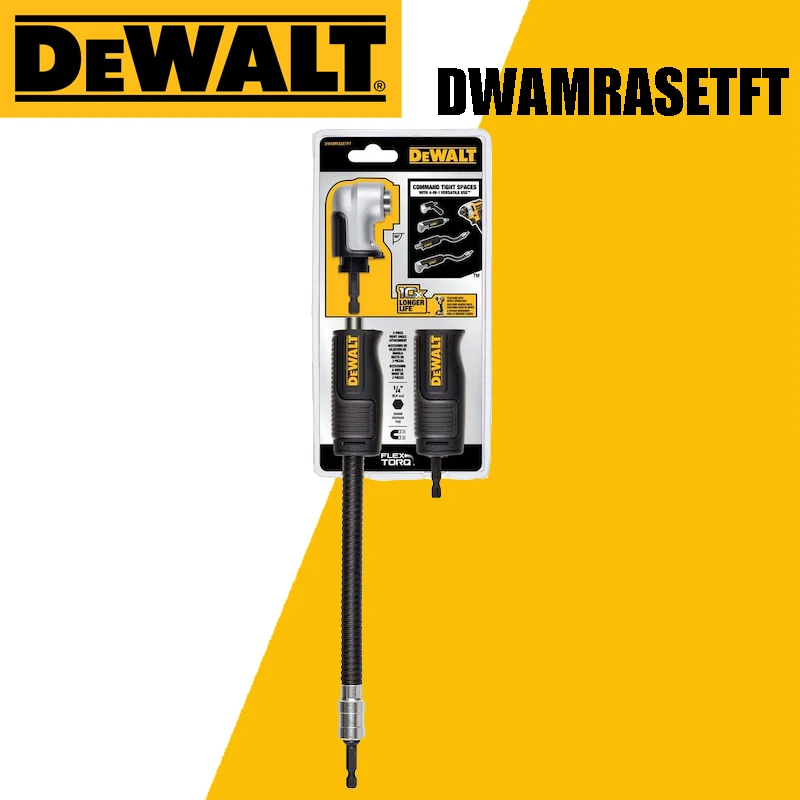 DEWALT DWAMRASETFT Right Angle Drill Black Style High Quality Wear Resistance 4-in-1 System Compact Straight Flexible Shaft