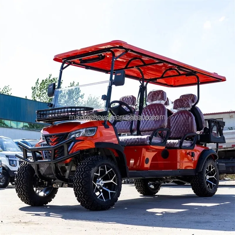 Airo China Four-Wheel Electric Golf Cart Customizable 4-Seater 3 Positions 2 Stroke 12V Tail Caddie 30-50Km/h 70-90km Range