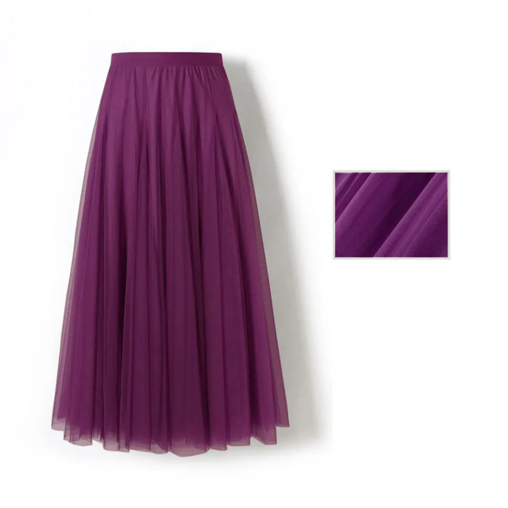 New Women Mesh Elastic Tutu Skirt Beach Spring Summer Korean High Waist Fashion Pleated Long Skirt Black White Tulle Skirts 4 New Women Mesh Elastic Tutu Skirt Beach Spring Summer Korean High Waist Fashion Pleated Long Skirt Black White Tulle Skirts 4