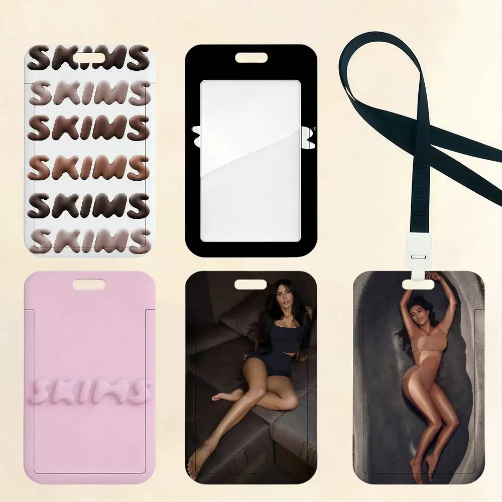 K-Kim S-Skims K-KardashianS Kartenhalter Kartenetui Bus U-Bahn Arbeitsausweis Studenten-Lanyard Halsbänder Ausweishalter Türkartenhalter