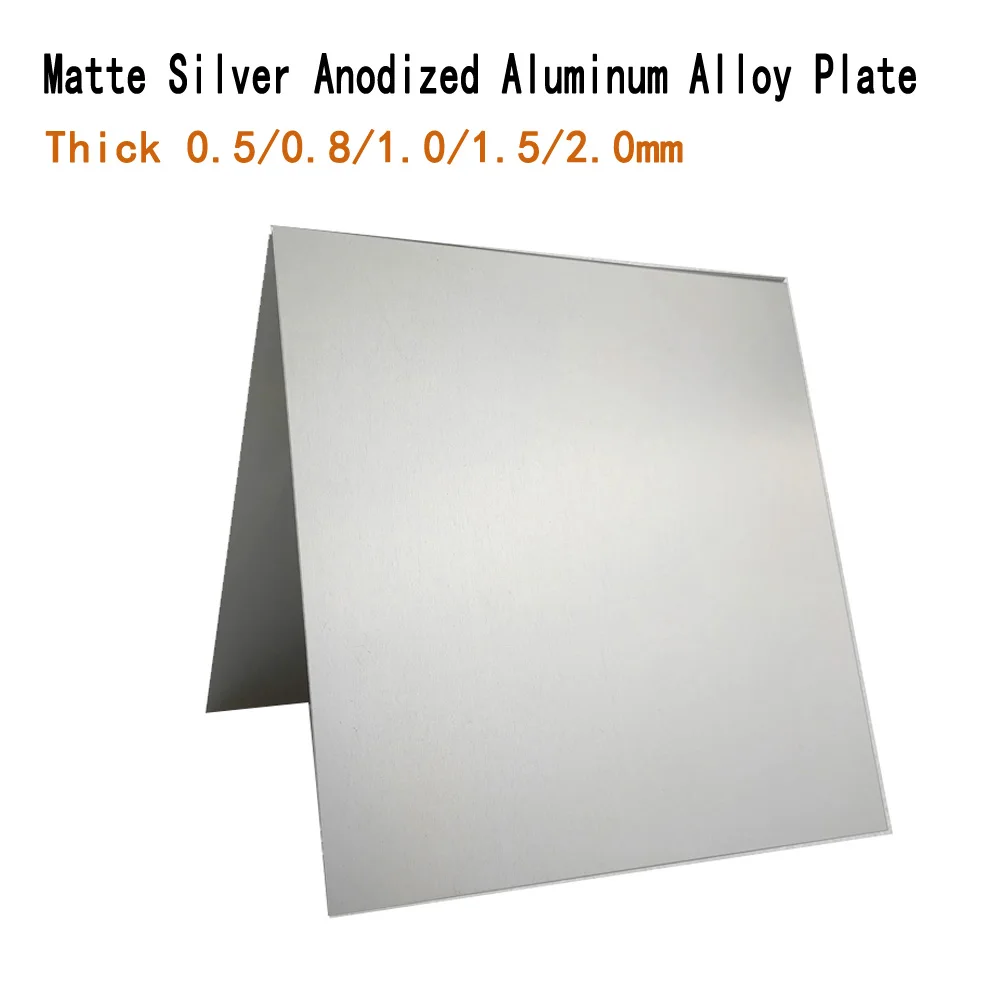 

Thick 0.5/0.8/1.0/1.5/2.0mm Matte Silver Anodized Aluminum Alloy Plate 5052 Aluminum Flat Sheet Metal 100x100/200x200/300x300mm
