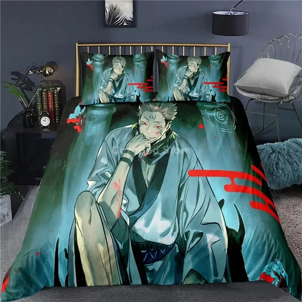 

Jujutsu Kaisen Japan Famous Anime Comfortable Duvet Quilt Cover Pillowcase Bedding Set Children Bedroom Decoration Home Textile