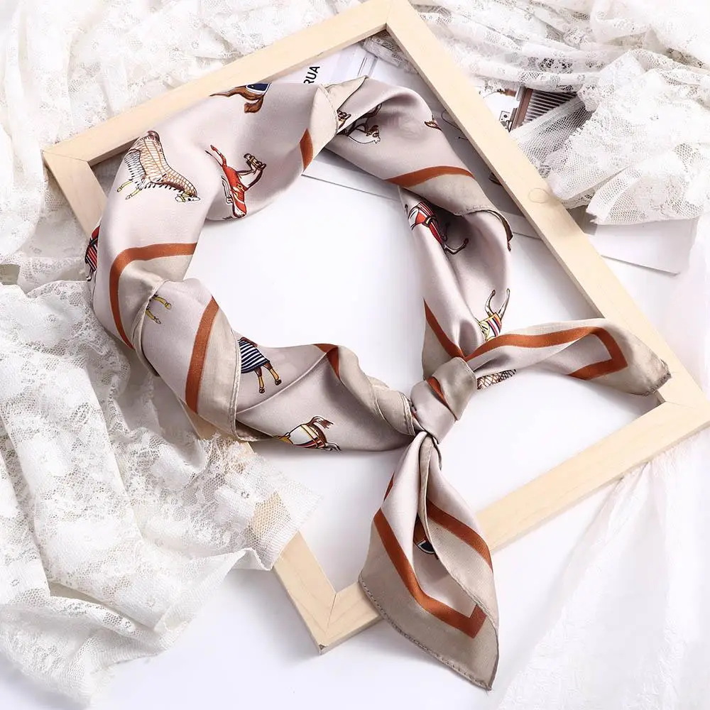 

Head Band Luxury Hair Scarves Neckerchief For Female Wraps Square Scarf Head Scarf Hair Tie Band Women Silk Scarf