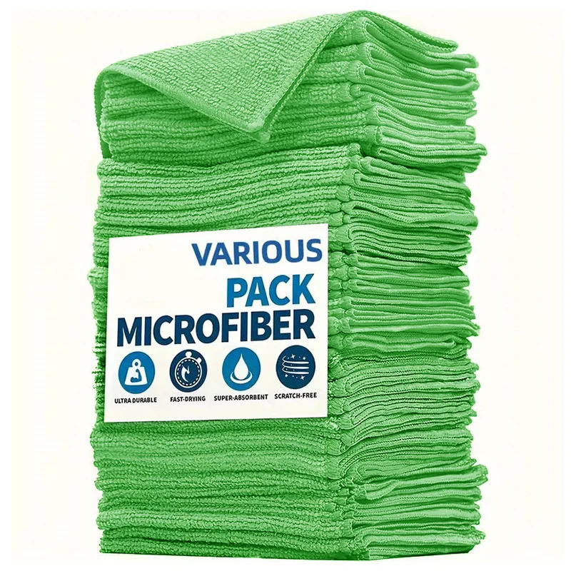 20PC Wholesale Reusable Drying Cleaning Wipe Household Kitchen Cloth Car Microfiber Towel Rolls Dish Rags Wash Towels Clean Tool