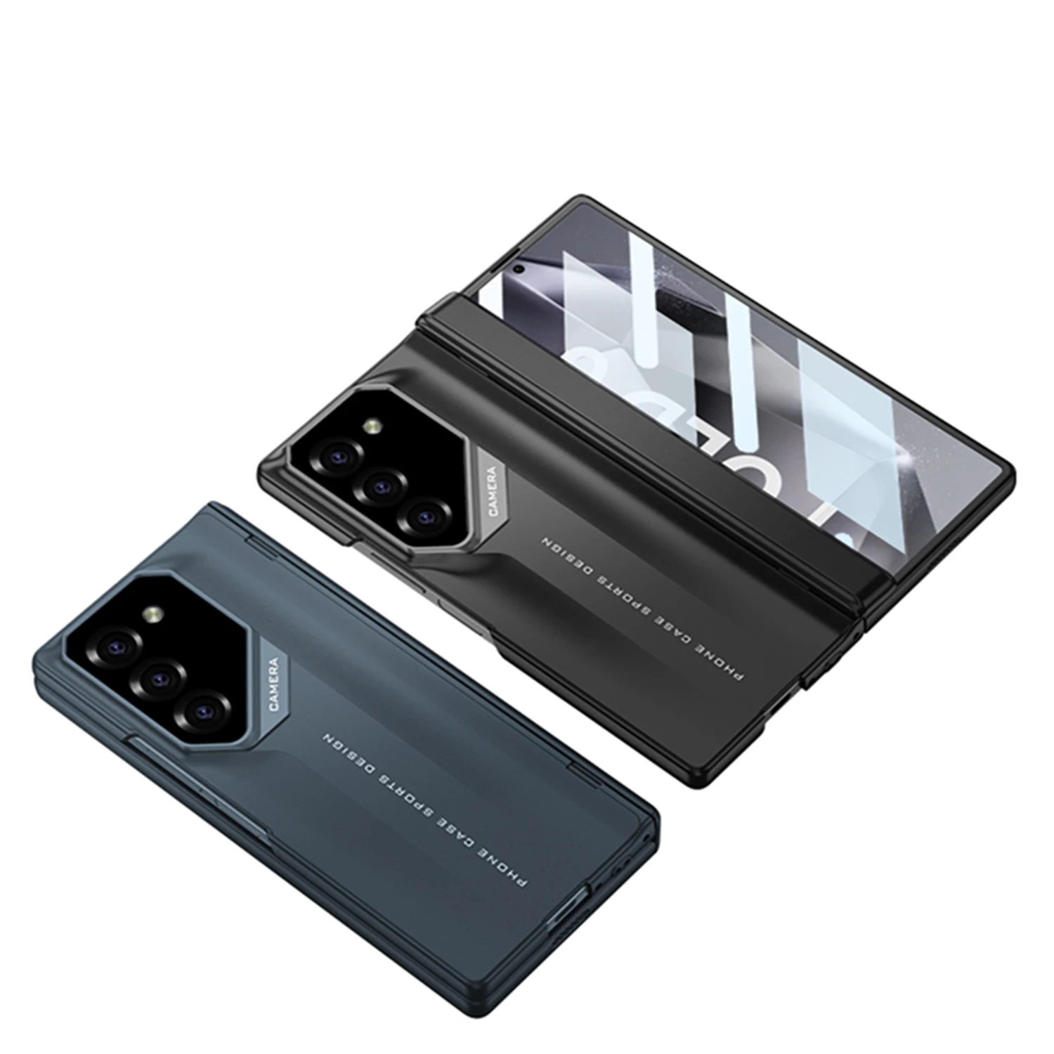 For Samsung Galaxy Z Fold 6 Case Skin Friendly Matte Magnetic Folding Hinge with Tempered Film Shockproof Hard Cover Accessories