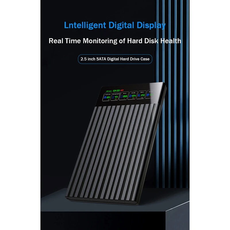 New-Type-C Portable Hard Drive Chassis Intelligent Digital Display 2.5 Inch Laptop External SATA Serial Port U25T