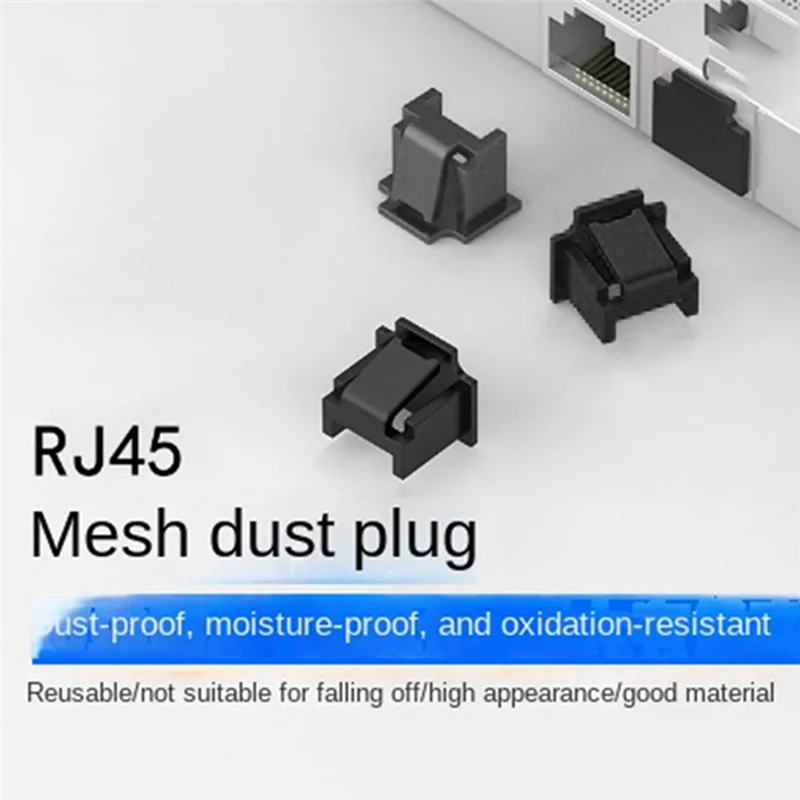 AB53 Router Switch Network Cable Interface Laptop Network Cable Rj45 Interface Dust Plug Dust Cap Black