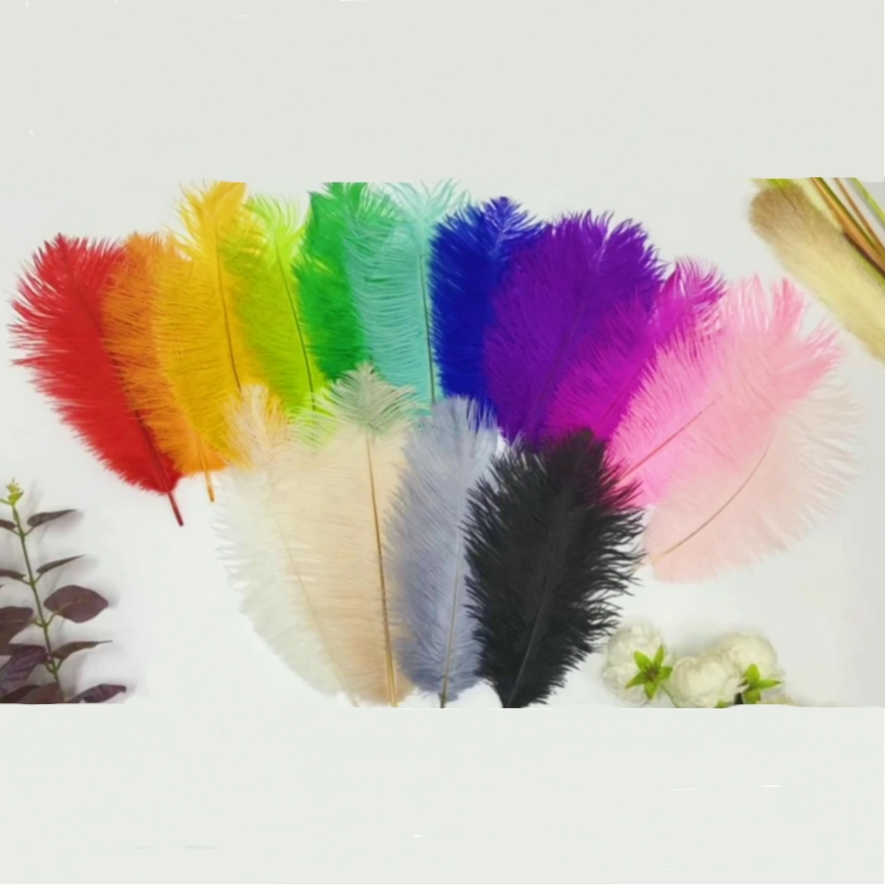 

10pcs/lot 6-22 inch fluffy soft ostrich feathers pure white feather for craft ostrich plumes wedding party decoration