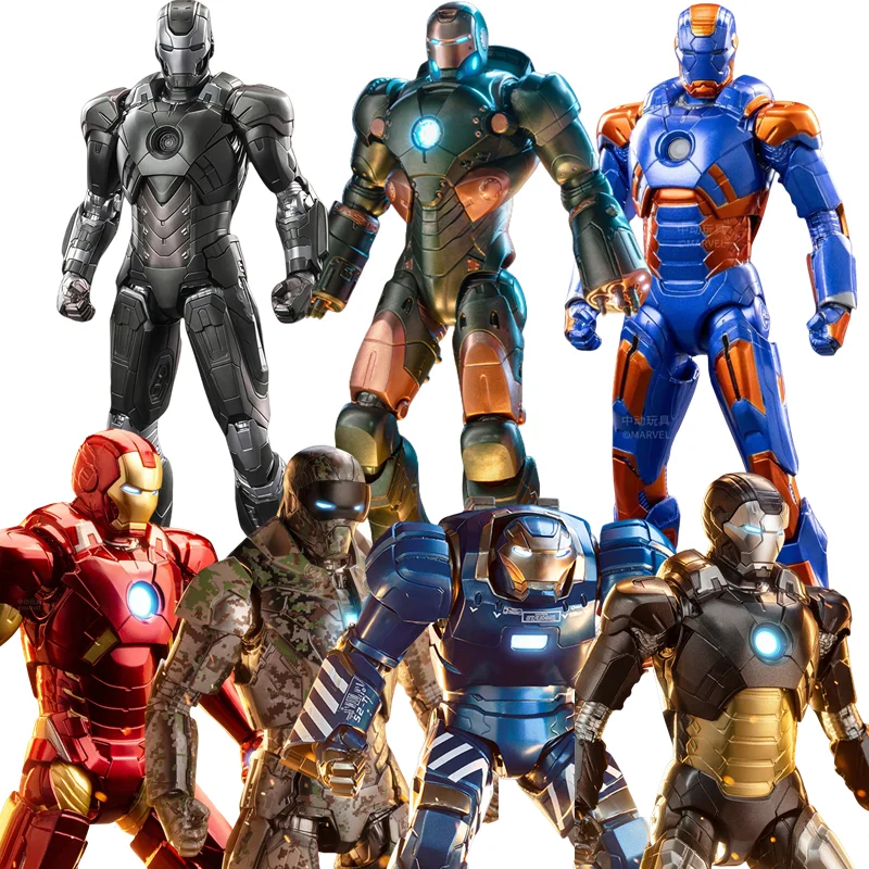 ZD Iron Man Tony Stark MK40 MK38 MK9 MK12 MK37 MK14 MK27 Action Figure Movable Joints Model Desktop Ornament Assembly Toys Gifts