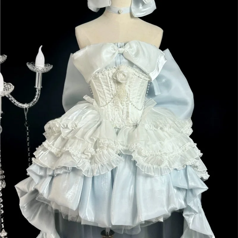 Blue Fairy pomp train dress