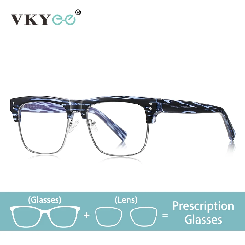 

VKYEE Simple Business Rectangular Design Square Anti-blue Light Computer Myopic Customized Eyewear Prescription Glasses PFD2203