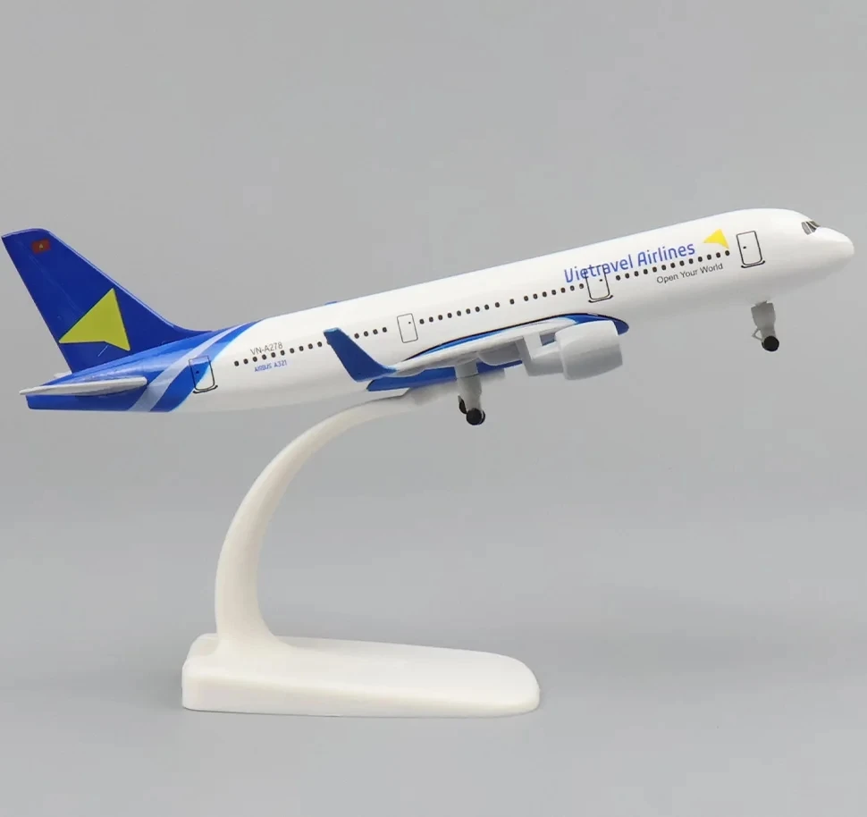 20cm 1:400 Scale Metal Airplane Model Yueyue A321 Airlines Metal Aircraft Replica Alloy Material Aviation Mold Gift