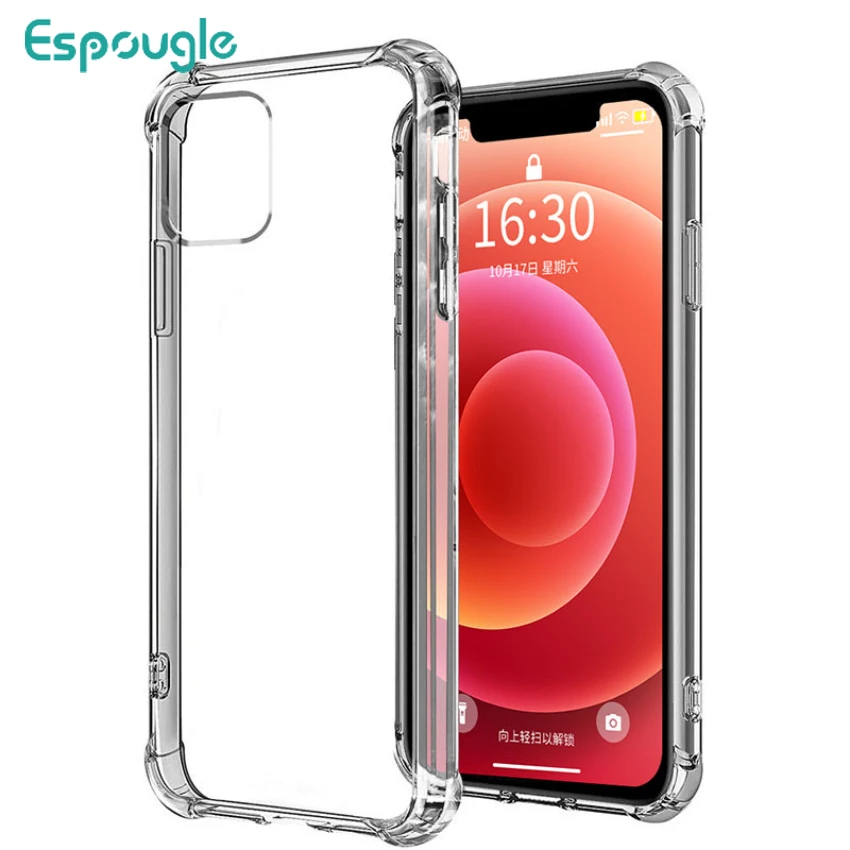 

100pcs Back Cover Clear Shockproof Phone Case For iPhone 14 13 12 Mini 11 Pro Max XS X XR 8 7 6 6S Plus SE2020 Silicone Cases