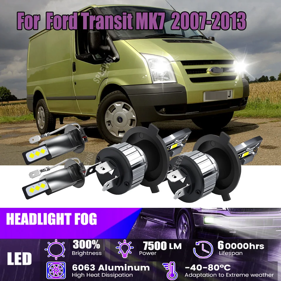 

H4 H3 LED Headlight Fog Lamp Bulbs IP68 Waterproof Rating 1:1 OEM Size For Ford Transit MK7 2007 2008 2009 2010 2011 2012 2013