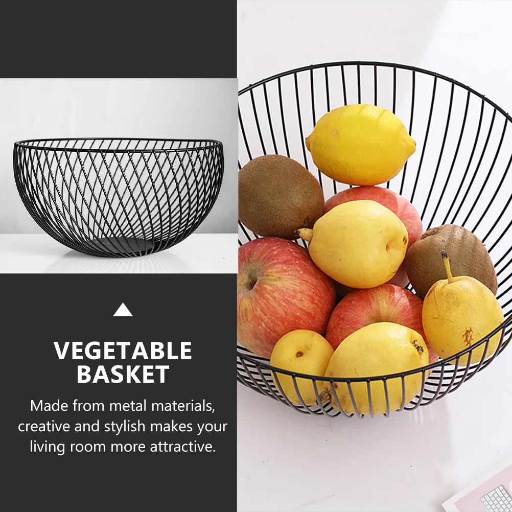 

1Pcs Metal Storage Bowl Round Iron Fruit Basket for Kitchen Home Use Multi-Functional Wire Basket to Hold Apples Oranges Bananas
