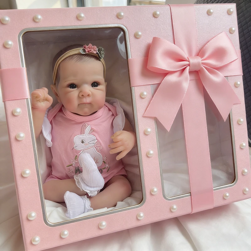 

18-дюймовая кукла для девочек с голубыми глазами, 45 см, мягкая на ощупь тканевая кукла для тела с окрашенными волосами