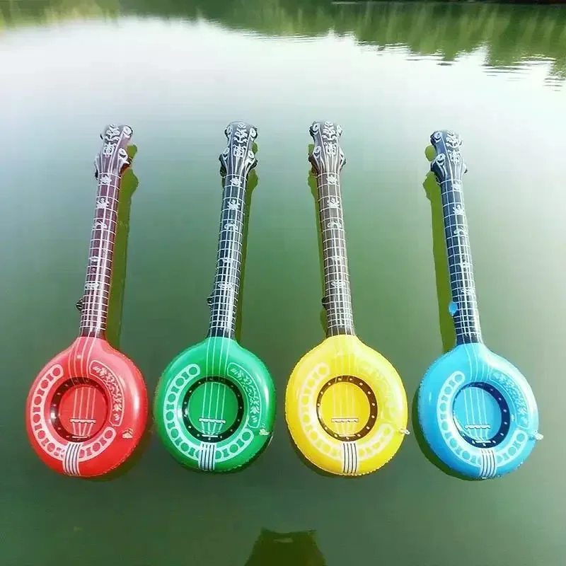 1Pcs Inflatable Instrument Portable Novelty Musical Instrument Props For Events And Parties Blow For Graduation Inflatable Banjo