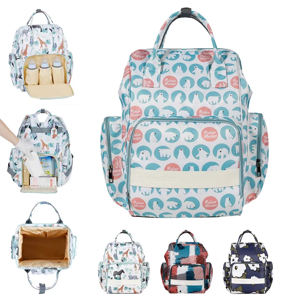 

Mommy Diaper Bag Large Capacity Portable Nappy Backpack Stroller Double Shoulders Mother Waterproof Outdoor Travel Women's Bags