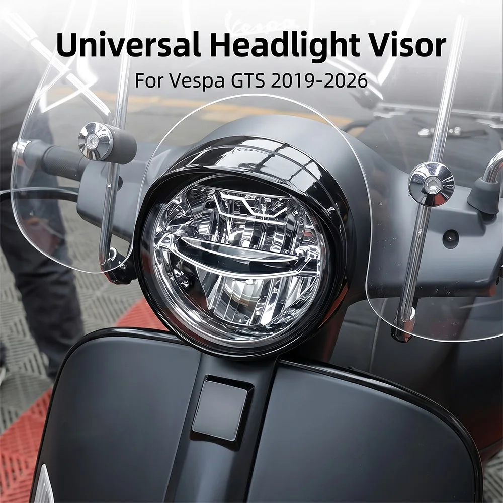 Image of ABS-Scheinwerferblende für Vespa GTS 150 250 300 310 2019-2026 – Schwarz, Chrom, Carbon-Optik