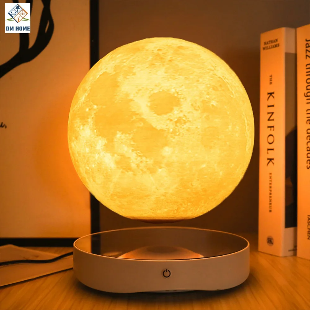 Maglev Moon Night Lighs Lamp Creative Magnetic Levitation 3 Colors 360 Degree  Rotation Floating Lighs Lamp Unique Birthday Gift