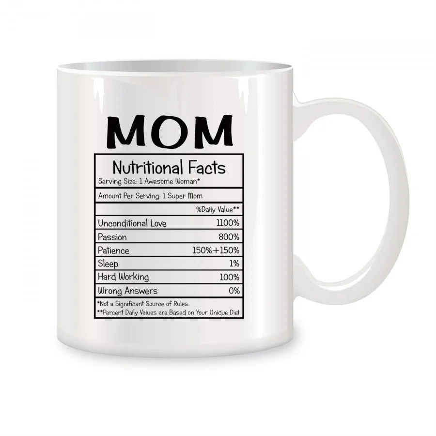 

Mom Nutritional Facts Mugs For Mom Mothers Day Christmas Birthday Novelty Coffee Ceramic Tea Cups White 11 oz