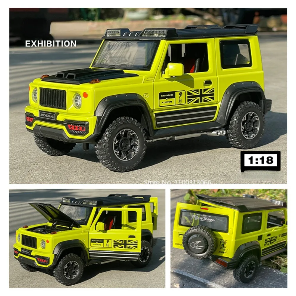 1:18 Alloy Car Model Toy SUZUKI Jimny Off-Road Vehicle Diecasts Toy SUV Car Model  with Sound Light Vehicles Toys for Kids Gifts