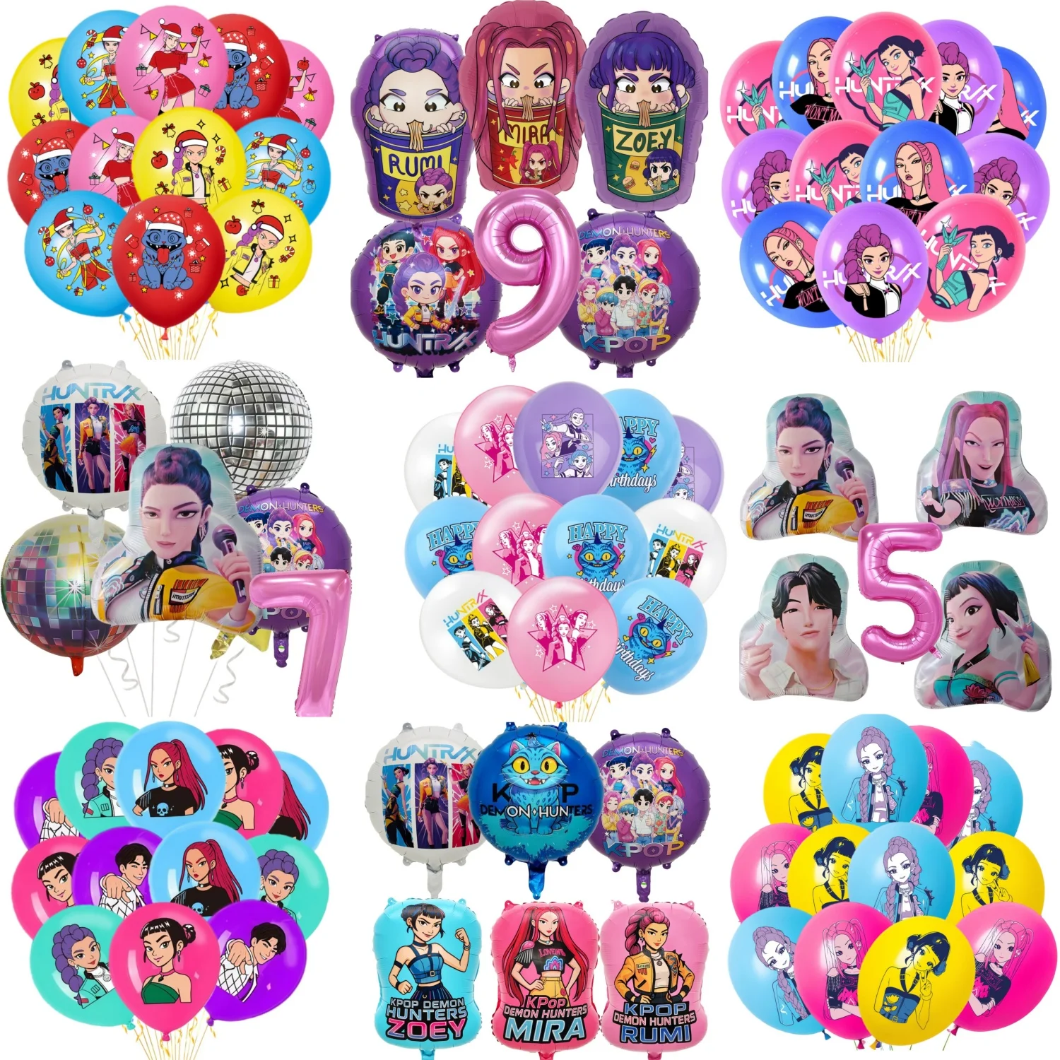 

Kpop Hunter Birthday Balloons Party Decoration Witch Hunter Balloon k pop Demon Hunters Balloons Helium Baby Shower Party Favors