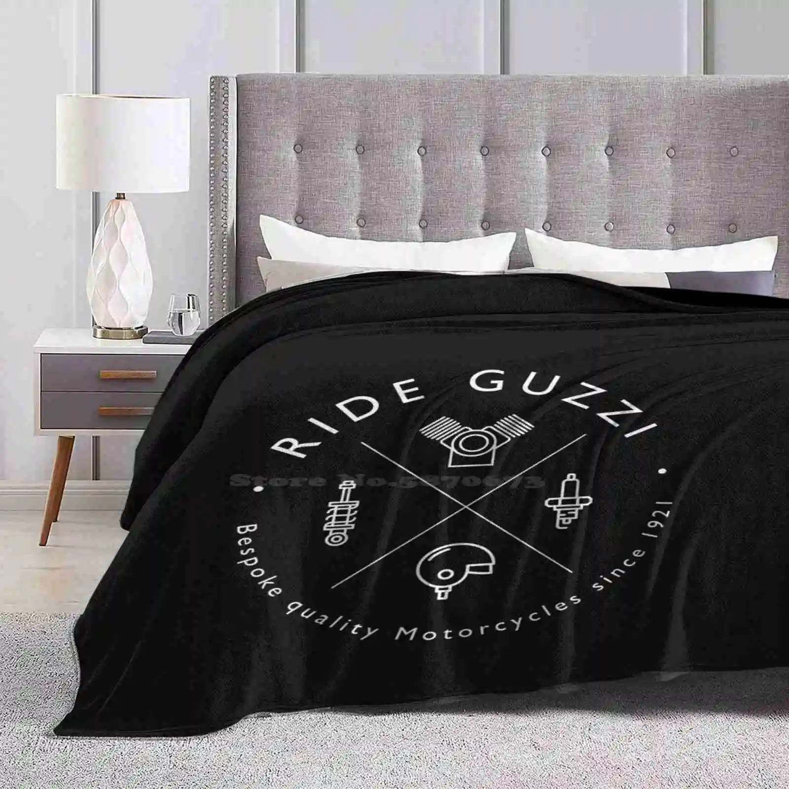 Moto Guzzi Mechanic Logo-Dark Air Conditioning Soft Blanket Moto Guzzi Motorcycle Motorbike Club Audace California Bobber