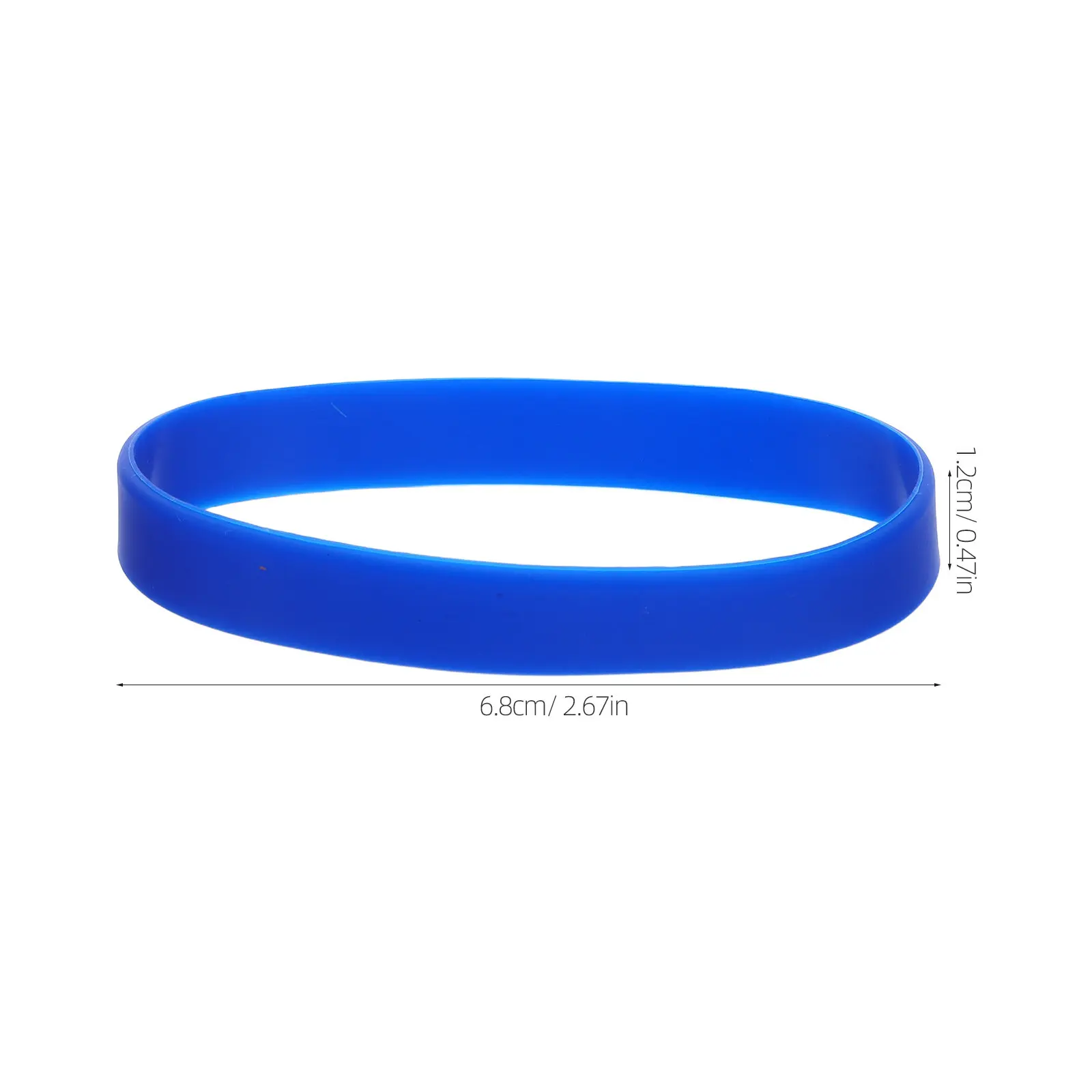 50Pcs Blue Silicone Wristbands Plain Stretch Solid Color Bracelets for Parties Events School Sports Waterproof Identification