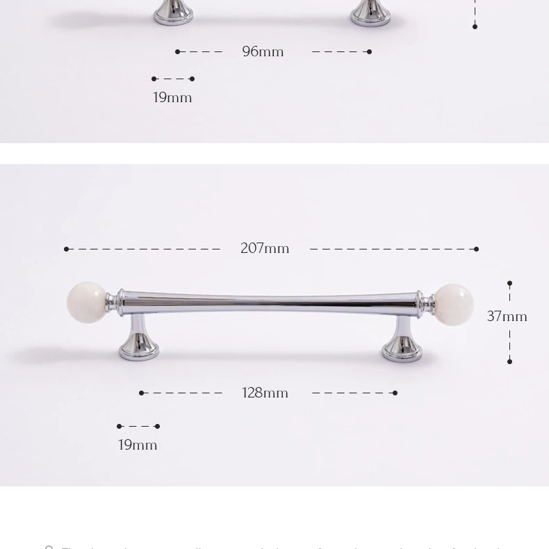 Crystal style cabinet handle with chrome finished brass base — product image 28