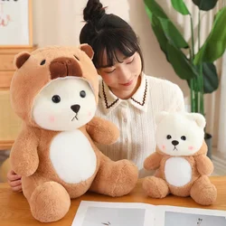 Cute brown bear fairy tale plush toy plush animals with hats bear Kawaii soft doll pillow girls room decoration children's gift