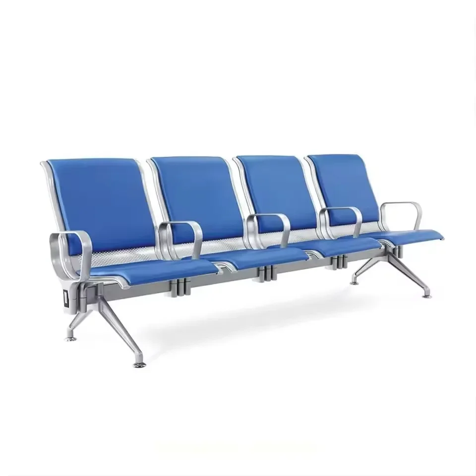 Hospital Clinic Airport Waiting Chair 2 3 4 5 Seat Bench Waiting Room Gang Seating Chair With PU Leather Cushion High Quality