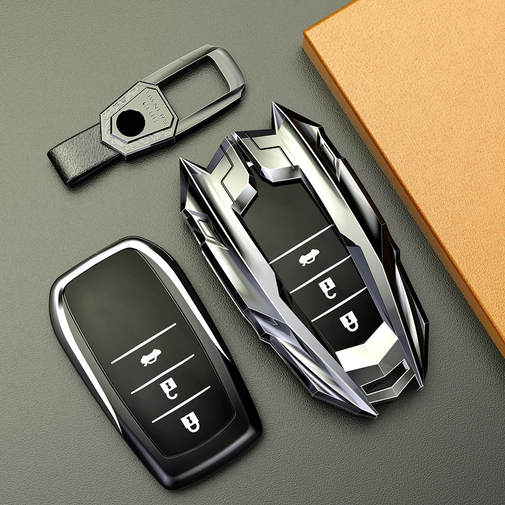 Car Key Case Cover for Toyota RAV4 HARRIER Hilux Fortuner Land Cruiser Crown Highland Prado Yaris Cross Aygo X 2022