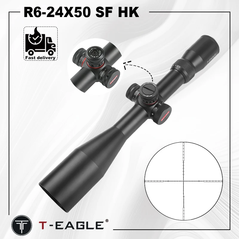 T-EAGLE R 6-24X50SF Rifle Spotting Scopes for Hunting Tactical Equipment Airsoft Pistol glock Wire Reticle Optical Sight