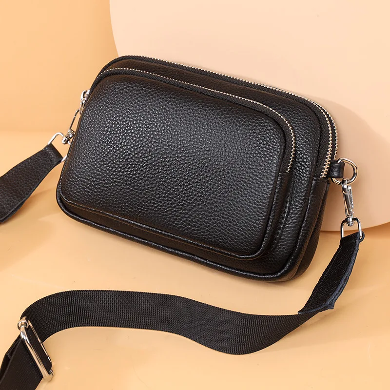

New Arrive 2025 Women's Genuine Leather Shoulder Bags Fashion Simple Messenger Bags Ladies Small Crossbody Bags B409