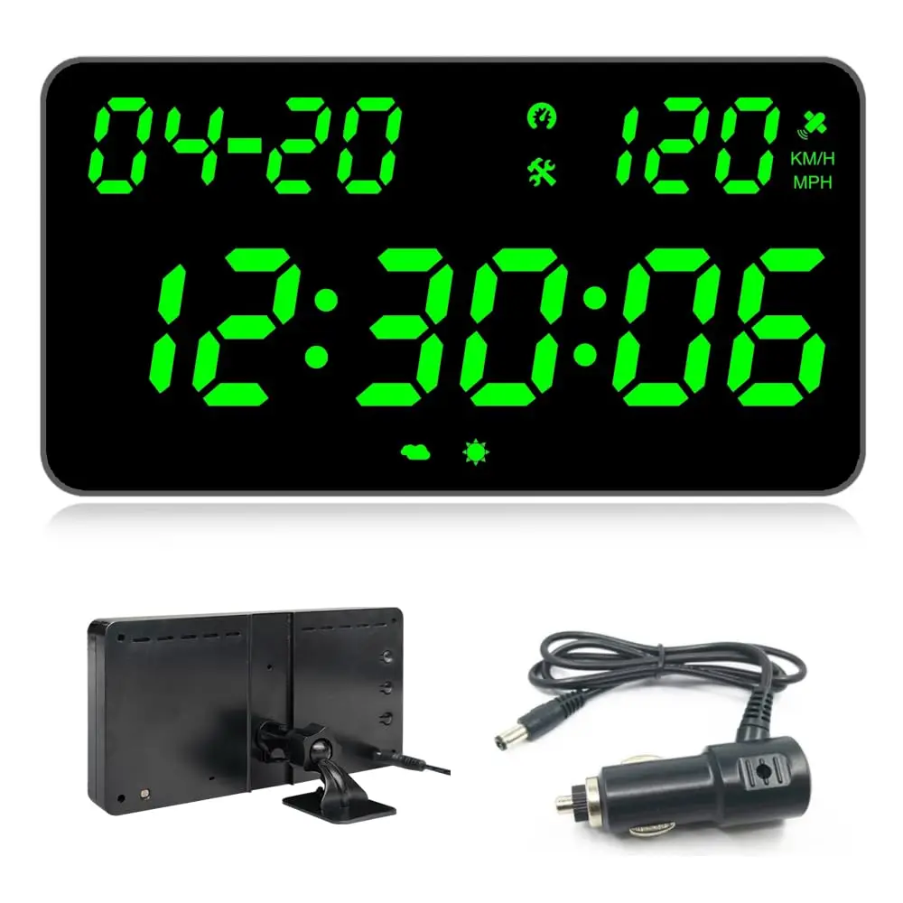 عداد السرعة الرقمي GPS مقاس 9.5 بوصة للسيارات والشاحنات - شاشة لوحة القيادة HUD مع تنبيه السرعة وتذكير التعب #1