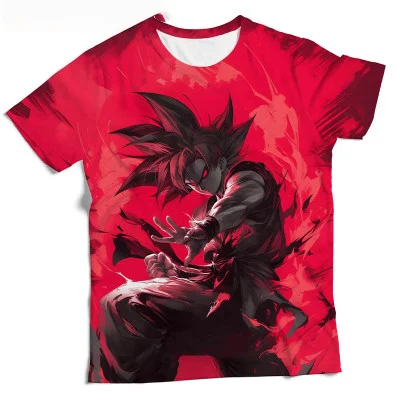 Adult and Children's Dragon Ball Son Goku Ink Style 3D Printed T-shirt Super Saiyan Gathering Childhood Nostalgia,shorts Friends