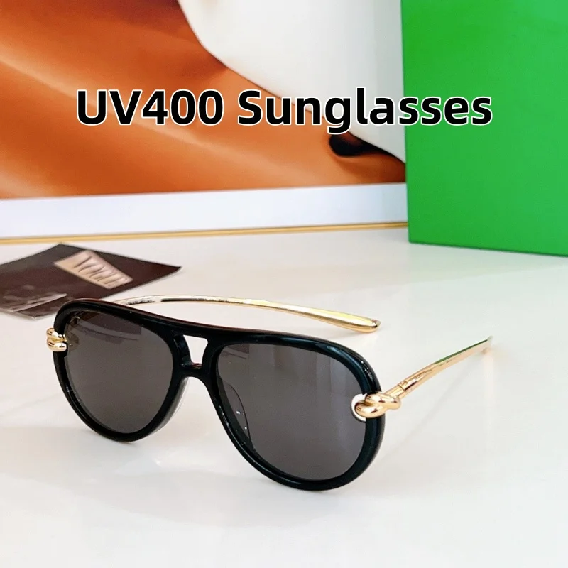 

New Fashionable Personalized Toad Sunglasses Knot Double Bridge Metal Anti UV Glasses Outdoor Trendy Street Photography