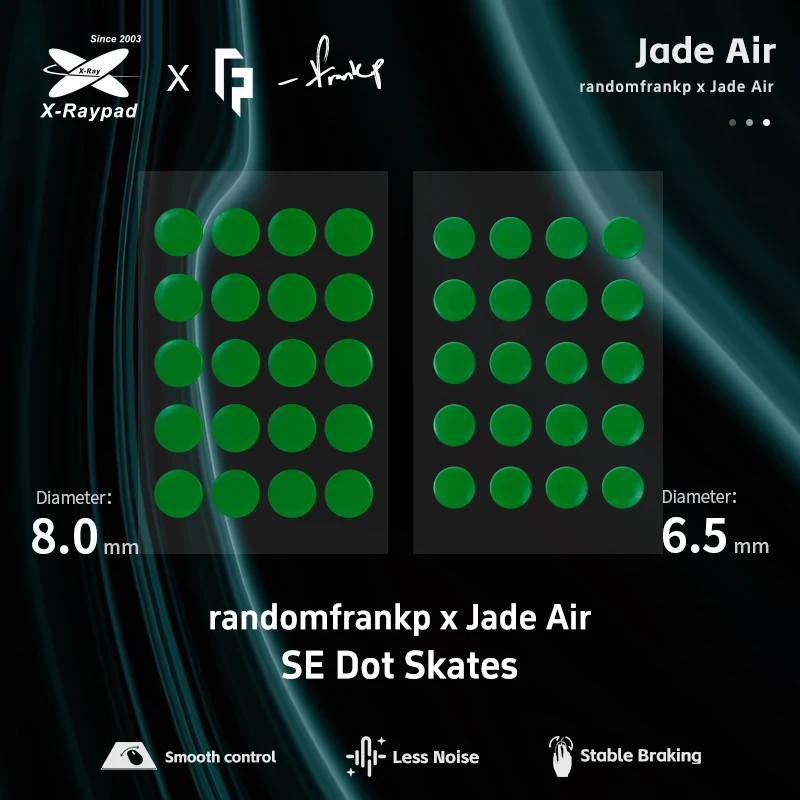 Randomfrankp x X-Raypad Jade Air SE Patins de souris DIY Points universels – Silencieux et rapide
