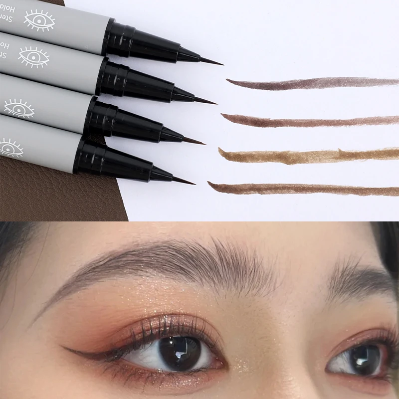 0.01mm Ultra Fine Eyebrows Pencil Waterproof Sweat-proof Liquid Eyebrow Pen Eyeliner Long Lasting Professional Eye Makeup Tools