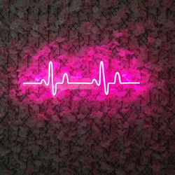 Heartbeat Neon Sign Gaming Room Bedroom Decor Wall Hanging USB Neon Lights Home Party Bar Club Art Decor Personalized Gifts