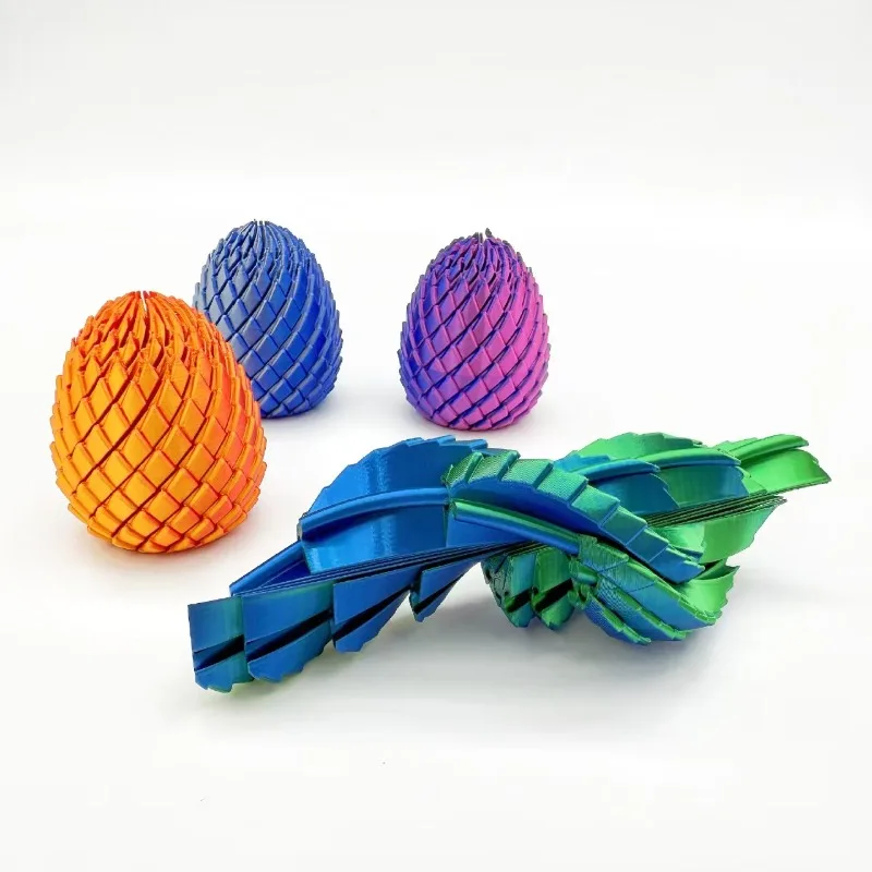 7.5cm 3D Printed Twisty Fidget Dragon Egg Slime Twist Transformable Dragon Scale Egg Fidget Toy Stress Relief Sensory Fidget Toy