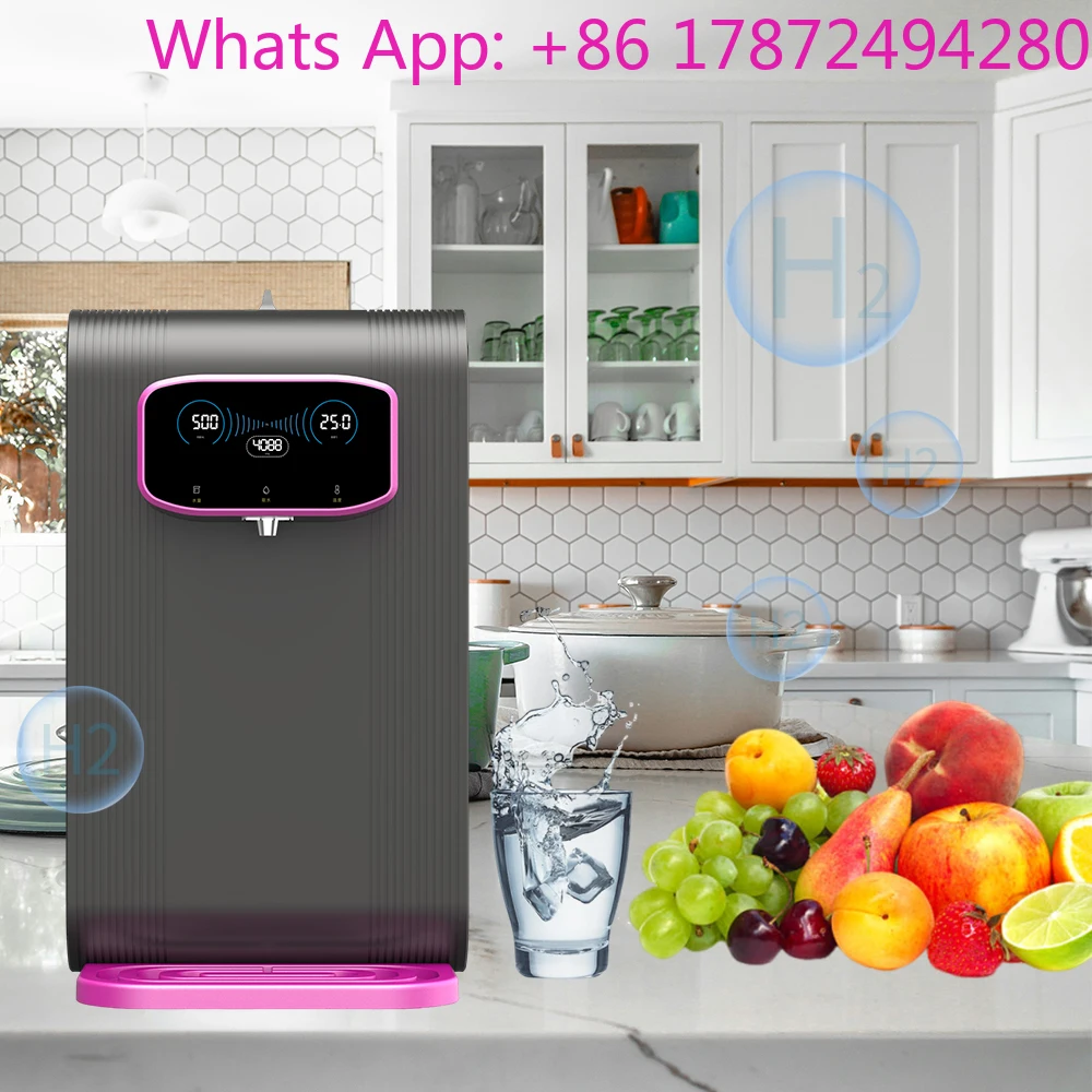 Electric Powered Desktop Stainless Steel Hot Cold Water Dispenser, 4000PPB SPE PEM With LED Display for Home & Office