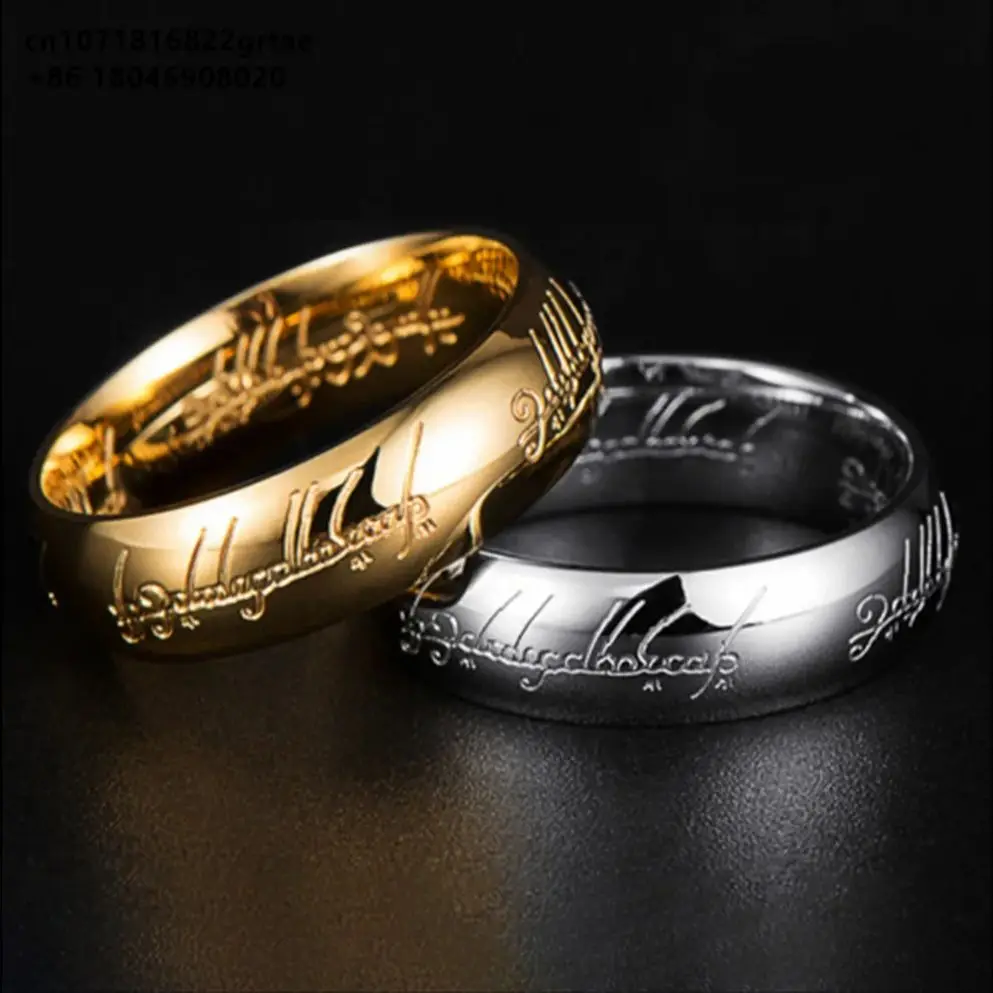 Lord of The Finger Rings Magic Ring High-end Titanium Steel Metal Never Fade Jewelry King of the Elves3Dprinting laser engraving