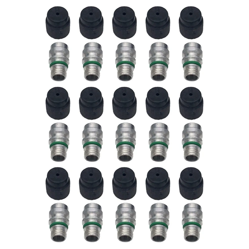 M12x1.5 Male High Side A/C Charge Port Valve 15 Pack With Caps Compatible With MT0105 800-955 59946 GM 52458184 15-5438