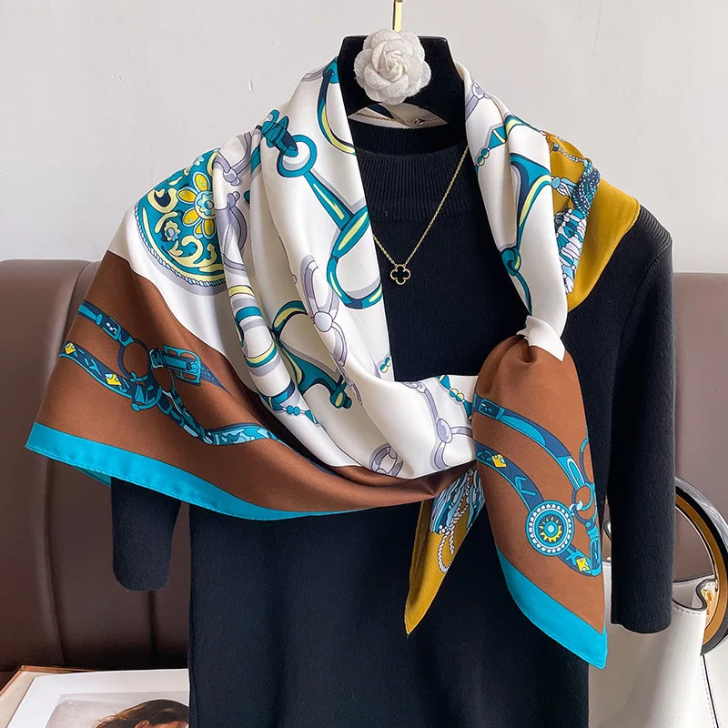 New style literary 90 square scarf scarf outer jacket shawl scarf vacation beach towel fashion temperament woman