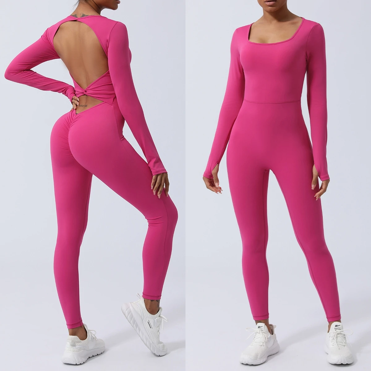 Pilates Yoga One - Women Long Sleeve Yoga Jumpsuit Square