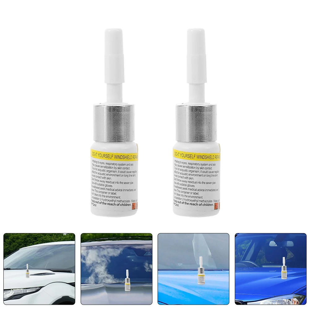 

2 pcs Glass Liquid Windshield Repair Kit For Chips Cracks Car Windshield Scratch Remover Window Glass Repair Tool Set